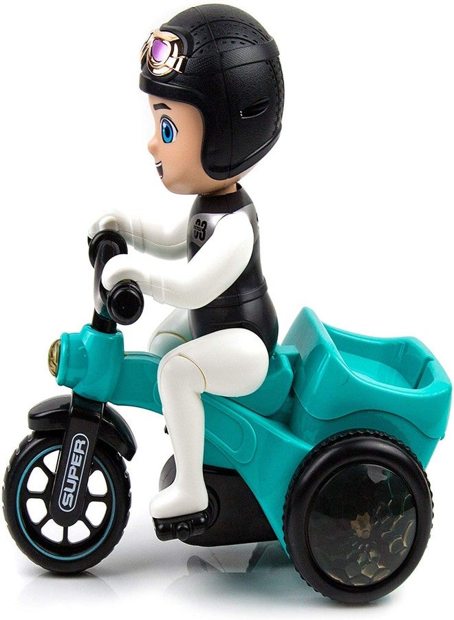 VBE® Musical Stunt Bicycle Toy with Sound & Flashing Lights for Kids (Blue) - Image 2